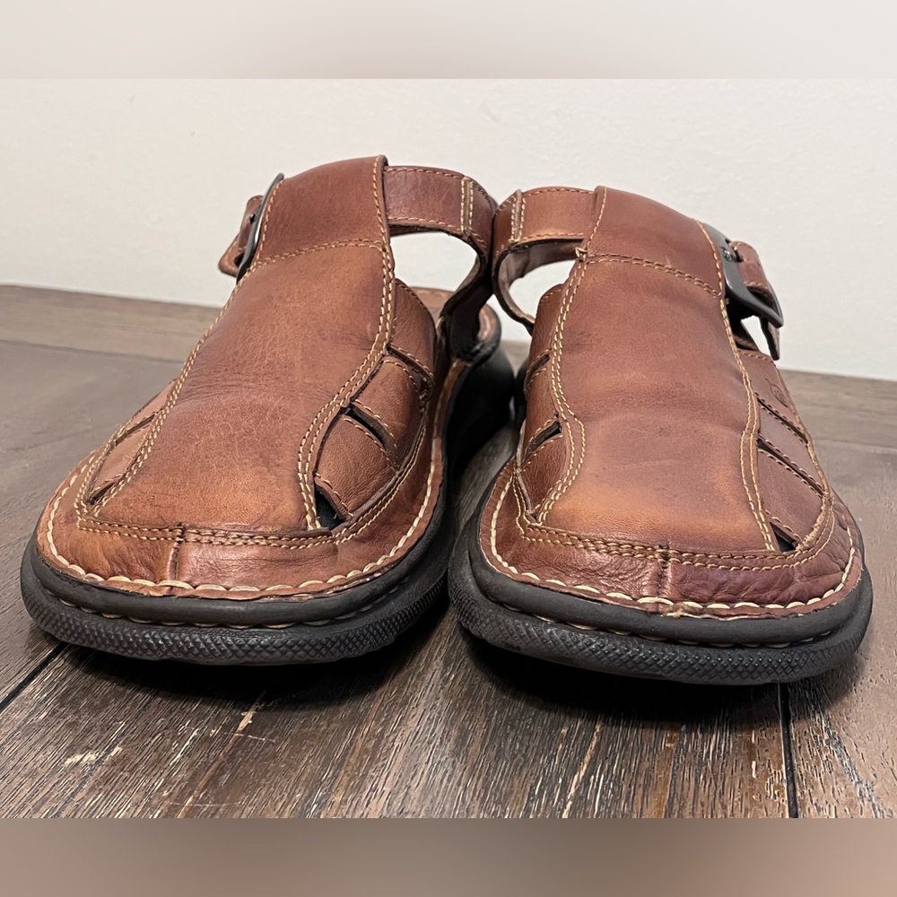 Born Brown Leather Fisherman Sandals Mens Size 12 - Picture 2 of 11